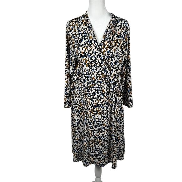 Motherhood Maternity Nursing Long Sleeve Wrap Dress Large Multicolor Abstract - Picture 1 of 6